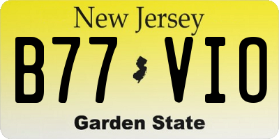 NJ license plate B77VIO