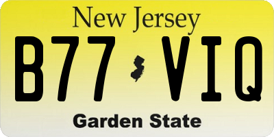 NJ license plate B77VIQ