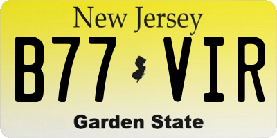 NJ license plate B77VIR