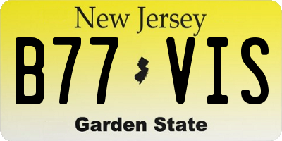NJ license plate B77VIS
