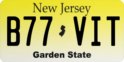 NJ license plate B77VIT
