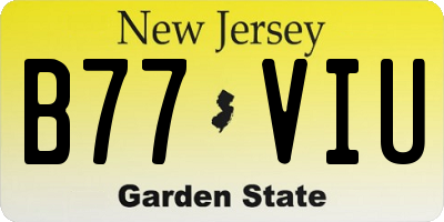 NJ license plate B77VIU