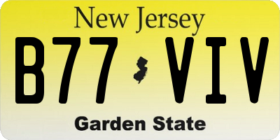 NJ license plate B77VIV