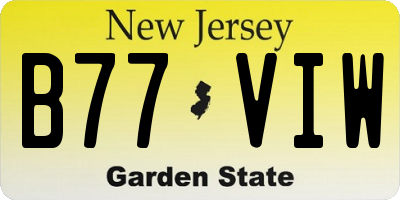 NJ license plate B77VIW