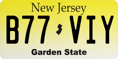 NJ license plate B77VIY