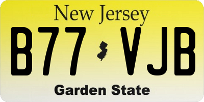 NJ license plate B77VJB