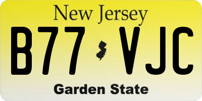NJ license plate B77VJC
