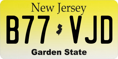 NJ license plate B77VJD