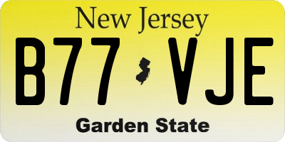 NJ license plate B77VJE