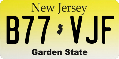 NJ license plate B77VJF