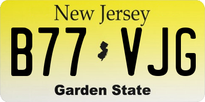 NJ license plate B77VJG
