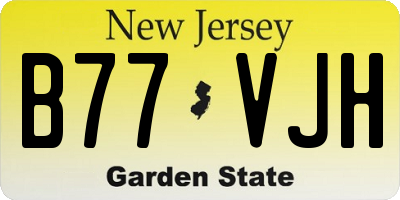 NJ license plate B77VJH
