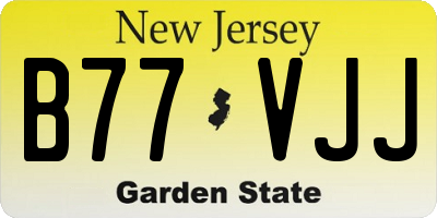 NJ license plate B77VJJ