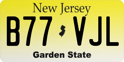 NJ license plate B77VJL