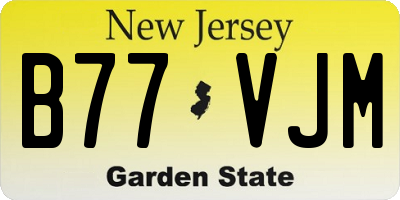 NJ license plate B77VJM