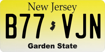 NJ license plate B77VJN