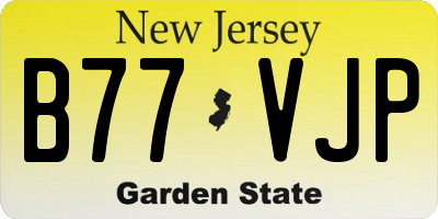NJ license plate B77VJP