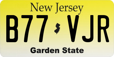 NJ license plate B77VJR