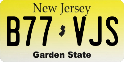 NJ license plate B77VJS
