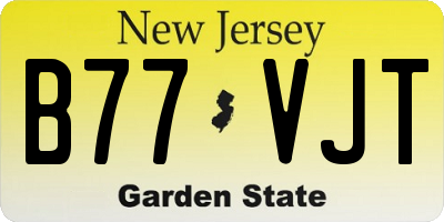 NJ license plate B77VJT