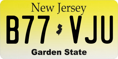 NJ license plate B77VJU