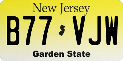 NJ license plate B77VJW