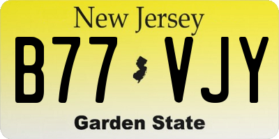 NJ license plate B77VJY