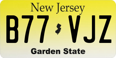 NJ license plate B77VJZ