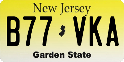 NJ license plate B77VKA