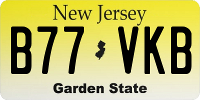 NJ license plate B77VKB