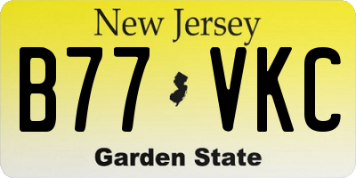 NJ license plate B77VKC