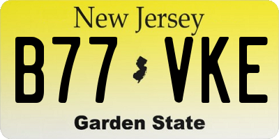 NJ license plate B77VKE