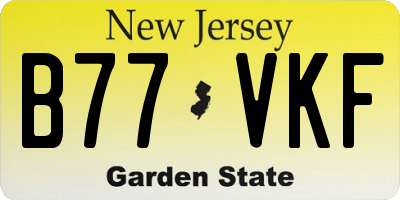 NJ license plate B77VKF