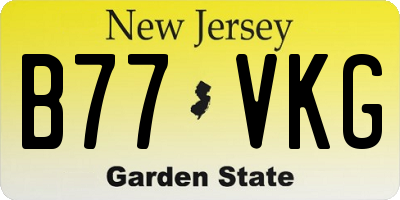 NJ license plate B77VKG
