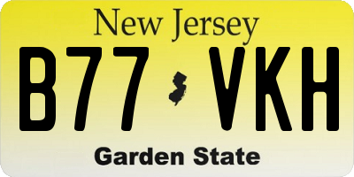 NJ license plate B77VKH