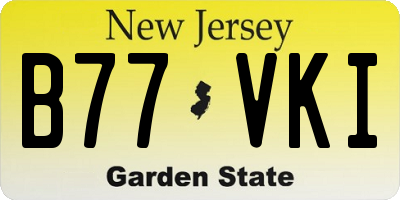 NJ license plate B77VKI
