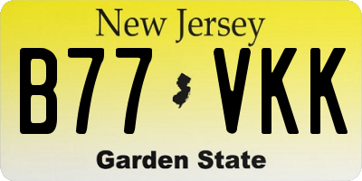 NJ license plate B77VKK