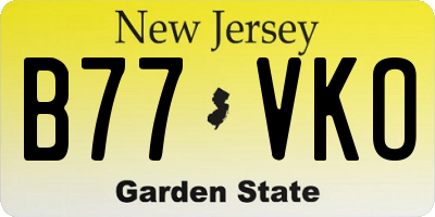 NJ license plate B77VKO