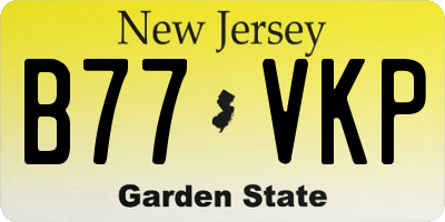 NJ license plate B77VKP
