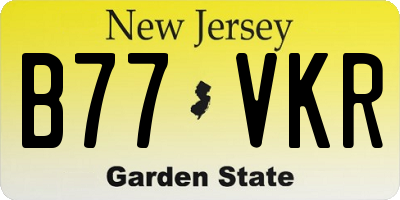 NJ license plate B77VKR