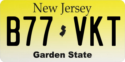 NJ license plate B77VKT