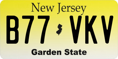 NJ license plate B77VKV
