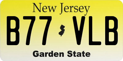 NJ license plate B77VLB
