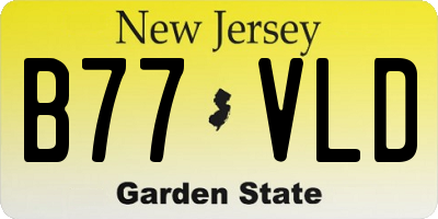 NJ license plate B77VLD