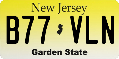 NJ license plate B77VLN