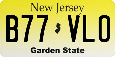 NJ license plate B77VLO