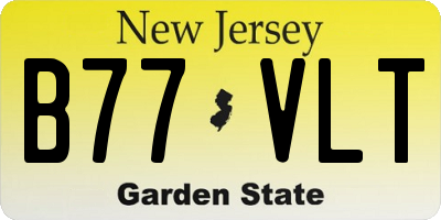NJ license plate B77VLT