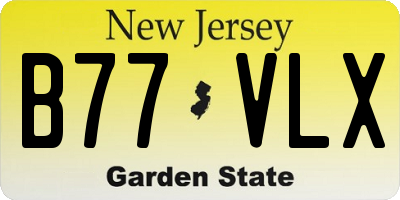 NJ license plate B77VLX