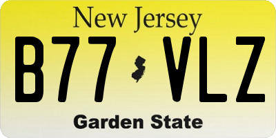 NJ license plate B77VLZ