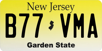NJ license plate B77VMA